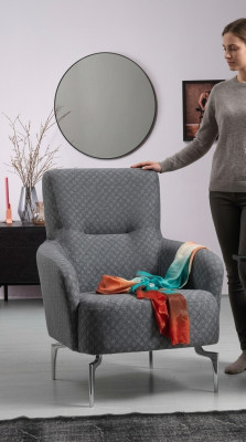 Fauteuil Eenzitter Luxe 1-zits gestoffeerde designerstoel Textiel zitstof Modern