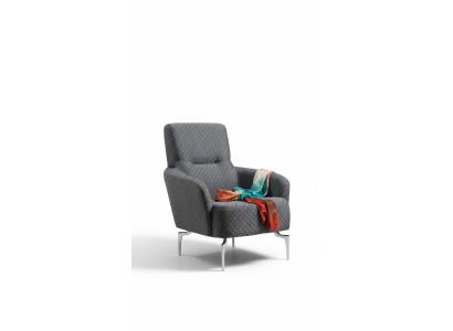 Fauteuil Eenzitter Luxe 1-zits gestoffeerde designerstoel Textiel zitstof Modern