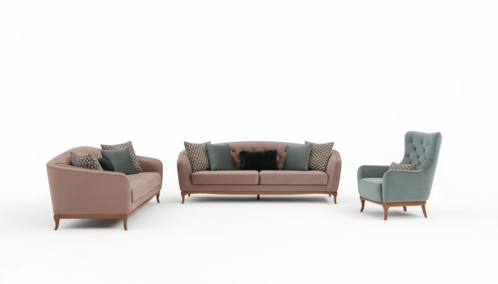Luxe bankstel bankstel banken 4+3+1-zitter stof 3-delige bankstel set bekleding