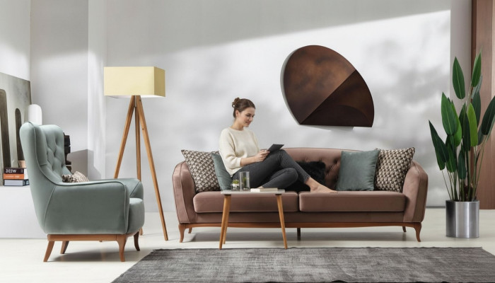 Sofa set luxe bankstel 4+1 zits groep woonkamer stoffen design meubels