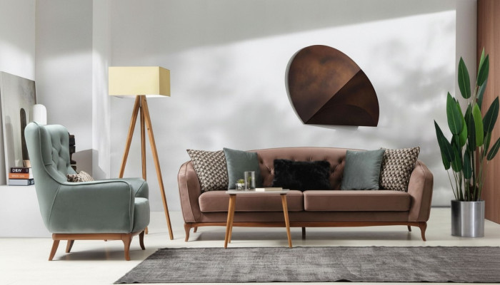 Sofa set luxe bankstel 4+1 zits groep woonkamer stoffen design meubels