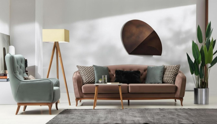 Sofa set luxe bankstel 4+1 zits groep woonkamer stoffen design meubels