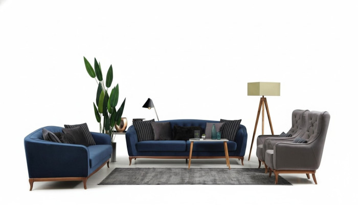 Chesterfield set Bankstel Luxe bankstel 4+3+1 zits groep Stof