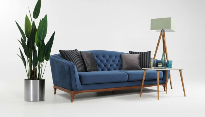 Luxe bankstel ontwerp driezits moderne bank blauw bankstel meubels bekleding loft nieuw
