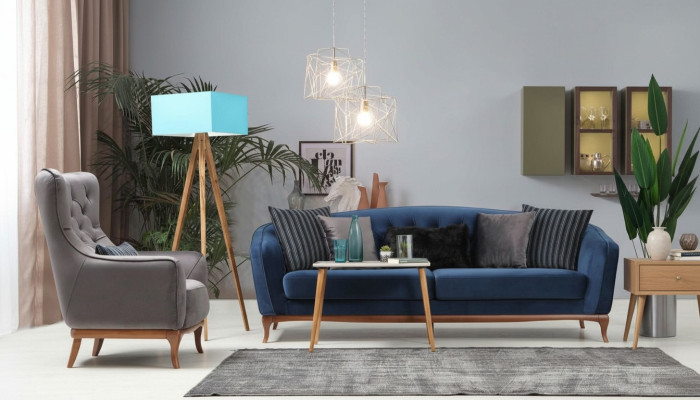 Sofa set bankstel bankstel banken 4+1 zits stof Chesterfield bekleding fluweel set