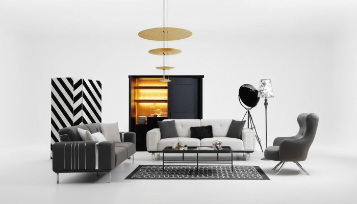 Sofa set luxe bankstel 3+3+1 zitbanken fauteuil stof design meubels nieuw