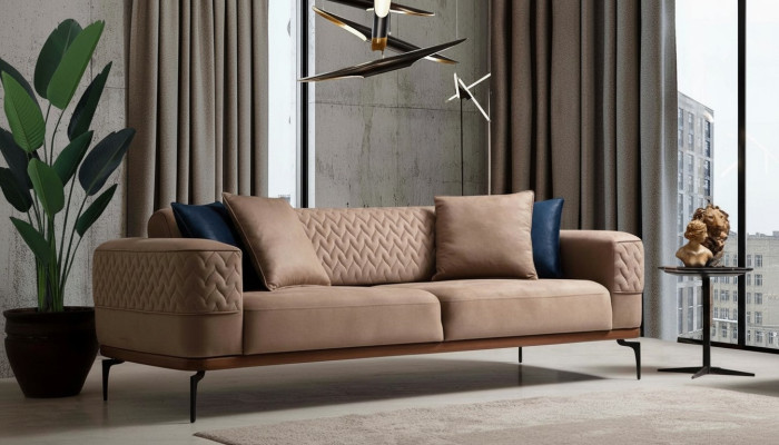Luxe bankstel design driezits moderne bank taupe bank meubels gestoffeerde loft nieuw