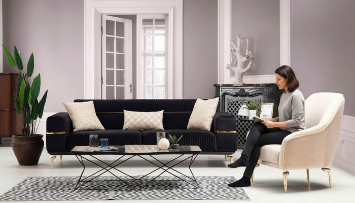 Sofa set bankstel bankstel banken 3+1 zits fauteuil meubels gestoffeerd ontwerper bankstellen