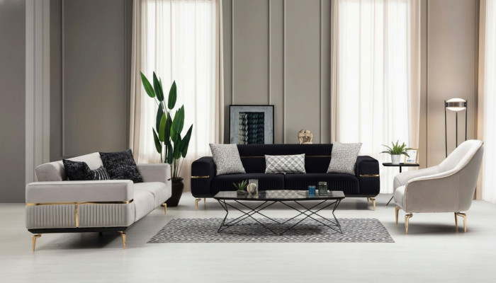 Luxe bankstel bank kussens groep banken 3+3+1 zits fauteuil 3-delige fluwelen set