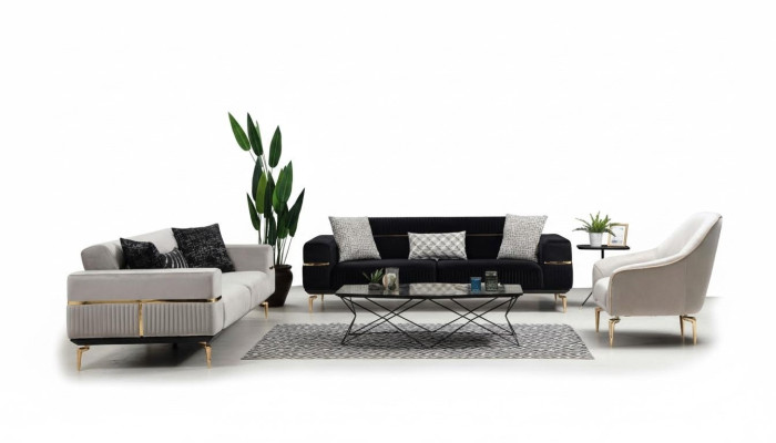 Luxe bankstel bank kussens groep banken 3+3+1 zits fauteuil 3-delige fluwelen set
