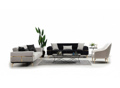 Luxe bankstel bank kussens groep banken 3+3+1 zits fauteuil 3-delige fluwelen set