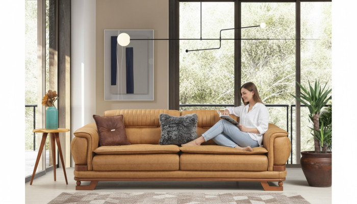 Driezitsbank Driezits bank 3-zits bankstellen Design woonkamer kunstleer