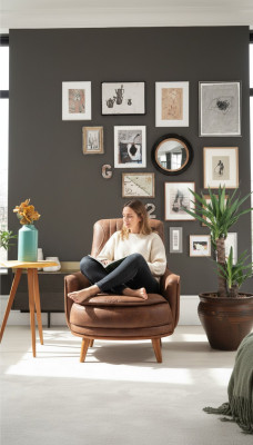 Fauteuil Oorfauteuil Design Bekleding Woonkamer 1-zits Kunstleer Zitter