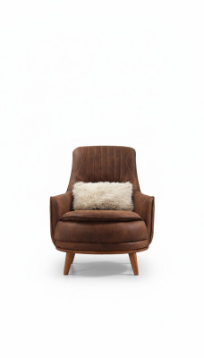 Fauteuil Oorfauteuil Design Bekleding Woonkamer 1-zits Kunstleer Zitter