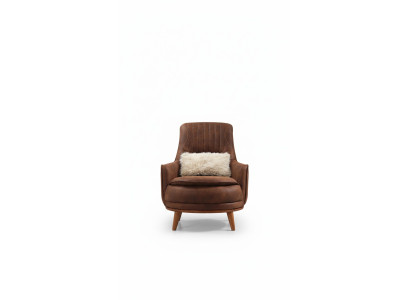 Fauteuil Oorfauteuil Design Bekleding Woonkamer 1-zits Kunstleer Zitter