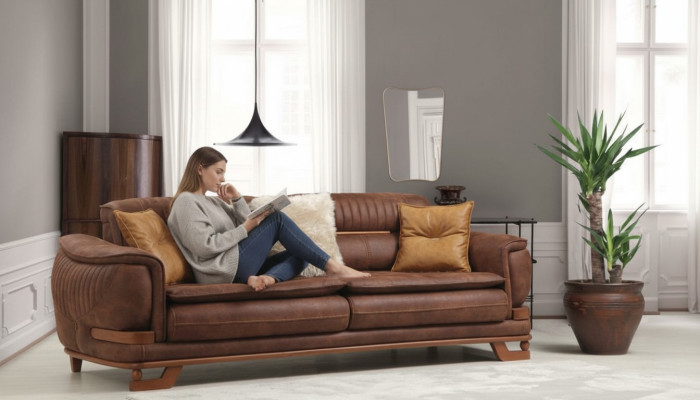 Luxe driezitsbank driezitsbank 3-zitsbank design woonkamer kunstleer