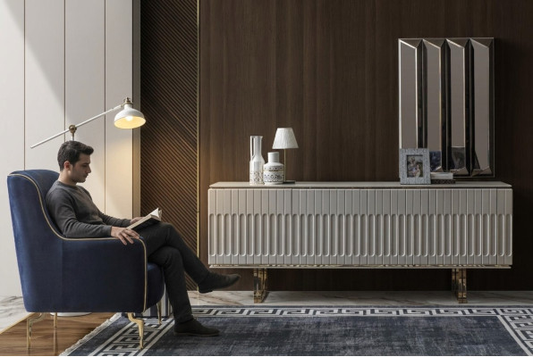 Garnituur dressoir spiegel commode kast ontwerper luxe kasten commodes set