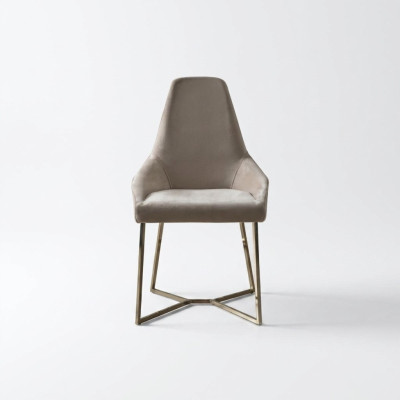Luxe Beige Eetkamerstoel met Armleuning Stoel Stoelen Modern Design Meubels