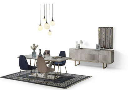 Garnituur eetkamerset eetkamer eettafel dressoir eetstoel eetkamerset eethoek 6-delig