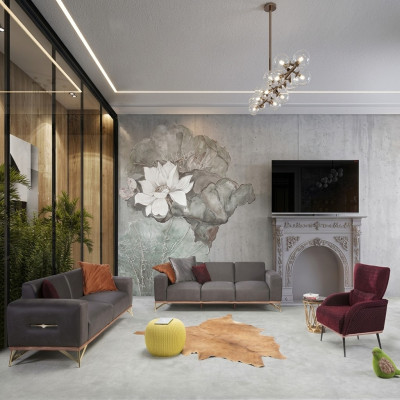Luxe vierzitsbank 4-zitsbanken Woonkamer Polyester Modern Stoffen Ontwerp