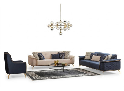 Bankstel set banken bank fauteuils driezits 3+3+1 zits stof groep nieuw