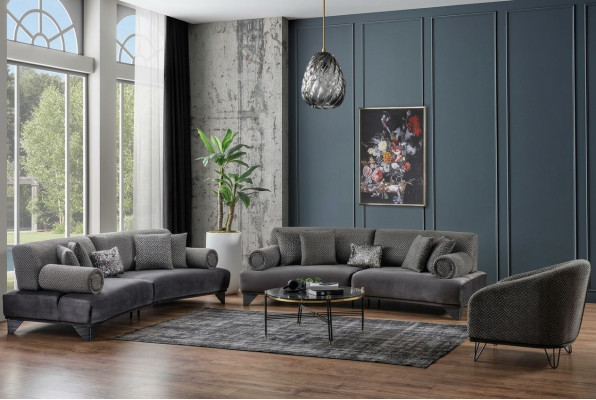 Luxe bankstel bankstel banken bank fauteuil driezitter 3+3+1 zits stof Nieuw