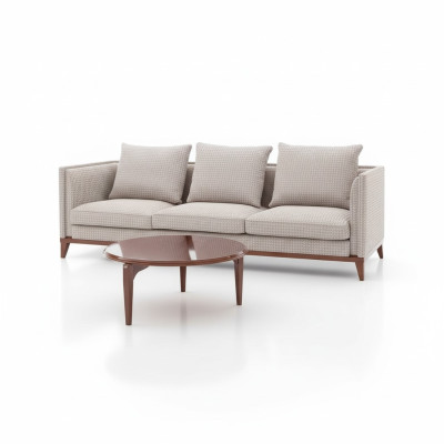 Garnituur Bankstel 3-zits Salontafel Bankstellen Driezitter Stof Tafel Luxe Modern 2-delig
