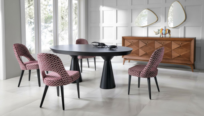 Eetkamerset Luxe eetkamer Eethoek Eettafel Set Stoel Dressoir Hout 6-delig.