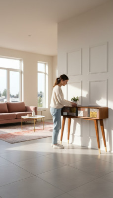 Tafel Console Tafel Dressoir Bijzettafel Hout Modern Luxe Ontwerp Nieuw