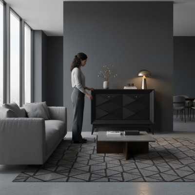 Kommode Kast Sideboard Klassieke Luxe Commodes Eetkamer Kasten Grijs Hout