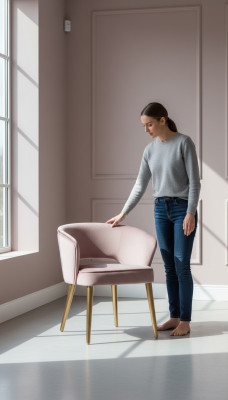 Luxe eetkamerstoel stoel fauteuil zitter 1 zit clubsessel stof eetkamer roze