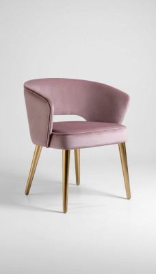 Luxe eetkamerstoel stoel fauteuil zitter 1 zit clubsessel stof eetkamer roze