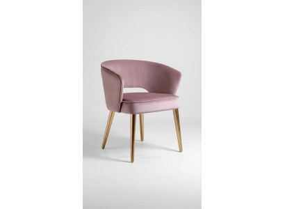Luxe eetkamerstoel stoel fauteuil zitter 1 zit clubsessel stof eetkamer roze