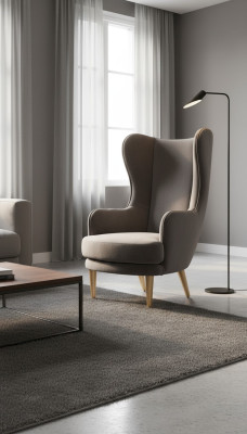 Ohrensessel Fauteuil Fauteuil 1 Zitplaats Zitting Stof Luxe Woonkamer Modern Grijs Nieuw