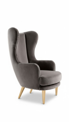 Ohrensessel Fauteuil Fauteuil 1 Zitplaats Zitting Stof Luxe Woonkamer Modern Grijs Nieuw