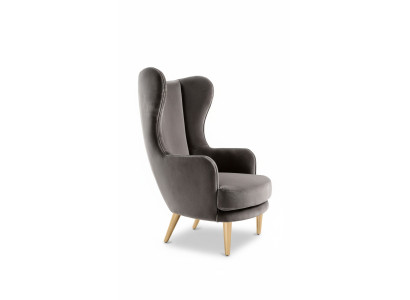 Ohrensessel Fauteuil Fauteuil 1 Zitplaats Zitting Stof Luxe Woonkamer Modern Grijs Nieuw