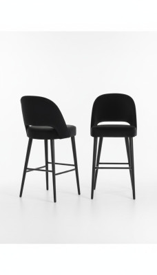 Barkruk Kruk Barkruk Stoel Modern Polyester Zwart Stof Hout Ontwerp Nieuw
