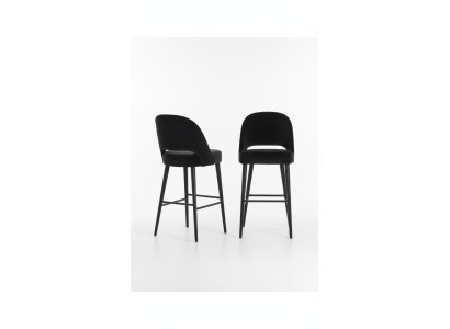 Barkruk Kruk Barkruk Stoel Modern Polyester Zwart Stof Hout Ontwerp Nieuw