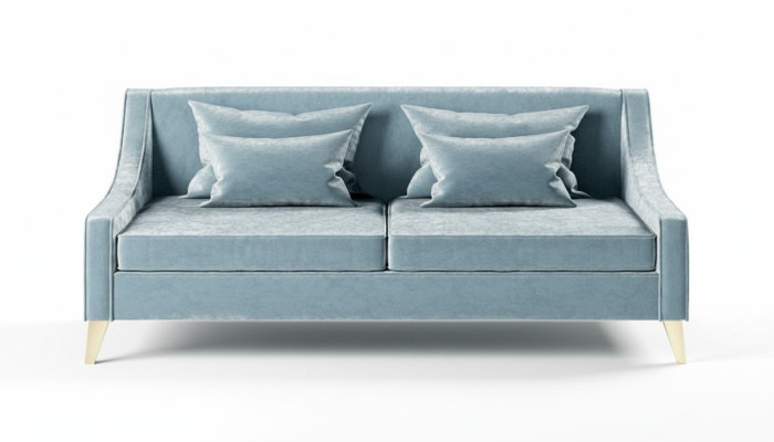 Samt Driezitsbank 3-zits banken Stof Woonkamer Polyester Modern Luxe Blauw