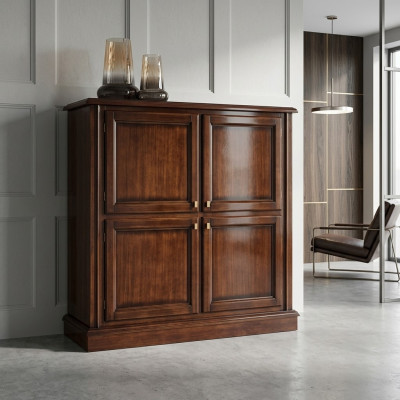 Commode luxe kast kasten dressoirs woonkamer hout klassiek ontwerp bruin