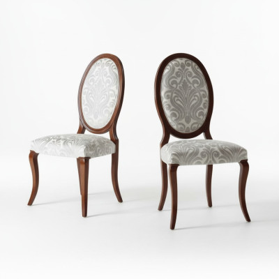 Luxe eetkamerstoel stoel keukenstoel eetkamerstoelen stof zits hout bruin