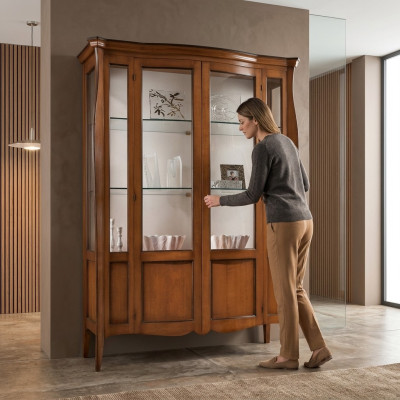 Vitrinekasten Vitrinekast Hout Glas Meubels Woonkamer Klassieke dressoir
