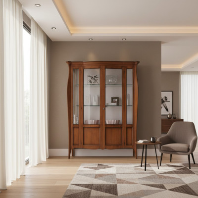 Vitrinekasten Vitrinekast Hout Glas Meubels Woonkamer Klassieke dressoir