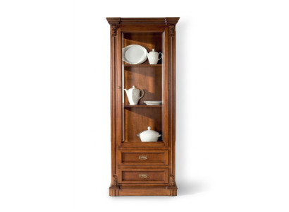 Vitrine kasten Vitrine kast Houten meubels Woonkamer Klassiek Barok Bruin