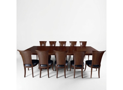 Hoogwaardige vergadertafel set tafel 10x stoelen meubels houten tafels kantoor luxe
