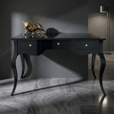 Zwarte bureau kantoorstijl tafel bureau's barok rococo houten tafels.