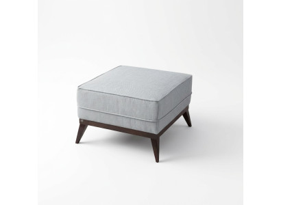 Hocker Voetenbank Polyester Poef Woonkamer Zitmeubel Stof Grijs Luxe Zetel Meubel