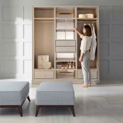 Open kledingkast Slaapkamer kast Inloop meubels Kast Hout Beige