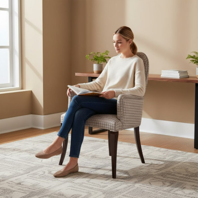 Fauteuil eetkamerstoel Stoel Zitter Eetkamerstoelen Zit Hout Grijs Barok Luxe