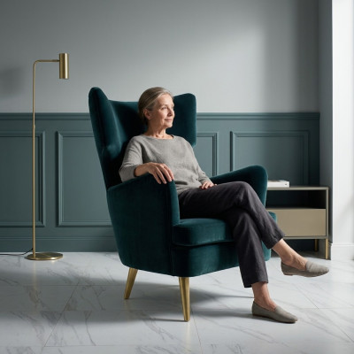 Ohrensessel Fauteuil Clubsessel Cocktailsessel Luxe Stoel Zitkamer Groen